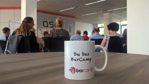 Du bist BarCamp. Tasse für Sessionanbieter beim BarCamp Köln 2018