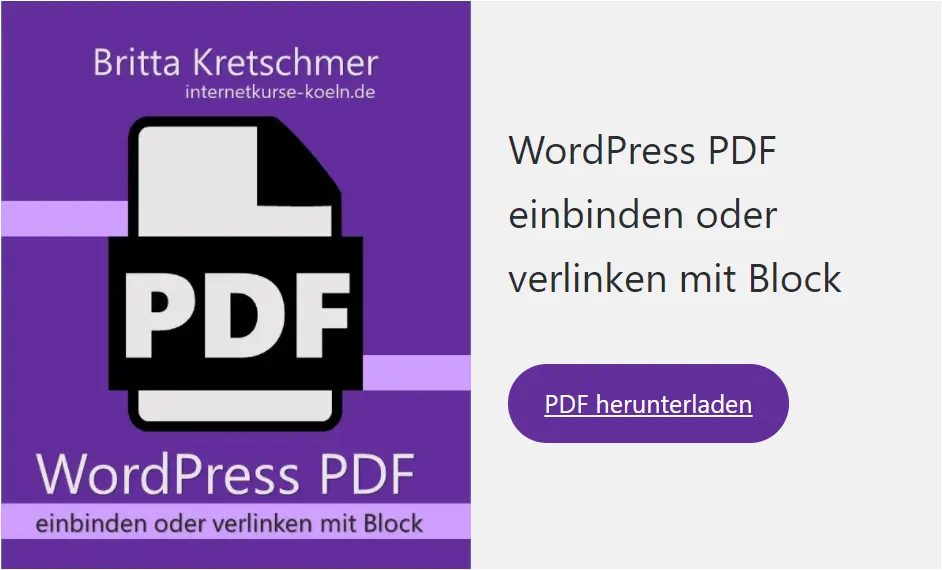 WordPress PDF einbinden oder verlinken mit Block
